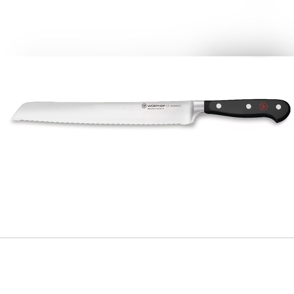 Classic 9" Precision Double-Serrated Bread Knife,Color Black, Retail $150.00 USD
